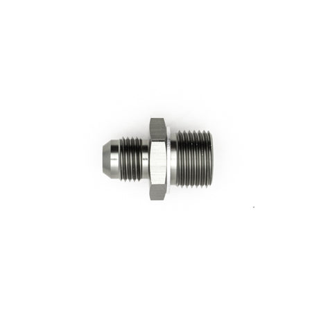 DeatschWerks 6AN Male Flare to M18 X 1.5 Male Metric Adapter (Incl Crush Washer) - Titanium - DeatschWerks