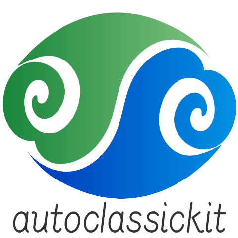 Logo for autocrassickit in green and blue colors, featuring stylized spiral shapes, RV, Automotive, Powersports, off-road, marine, exterior, truck accessories, interior, truck bed, rv parts, AVADA - Best Sellers,Must Haves