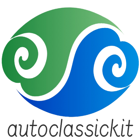 Logo for autocrassickit in green and blue colors, featuring stylized spiral shapes, RV, Automotive, Powersports, off-road, marine, exterior, truck accessories, interior, truck bed, rv parts, AVADA - Best Sellers,Must Haves