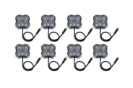 Diode Dynamics Stage Series Single Color LED Rock Light - Amber M8 (8-pack) - DD7450