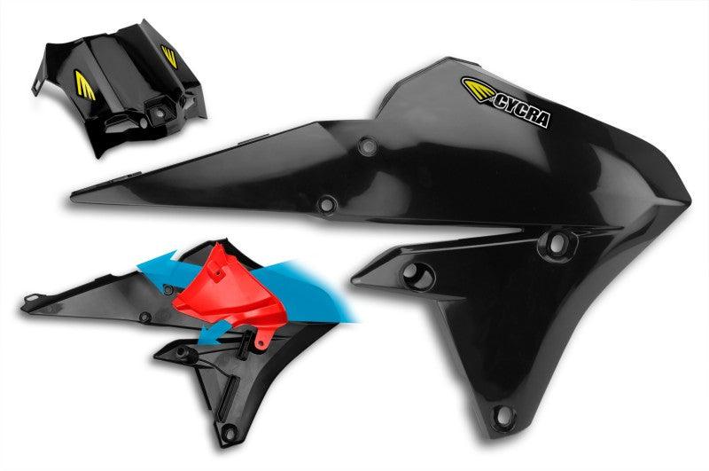 Cycra 15-19 Yamaha WR250F Powerflow Radiator Shrouds - Black - RV and Auto Parts