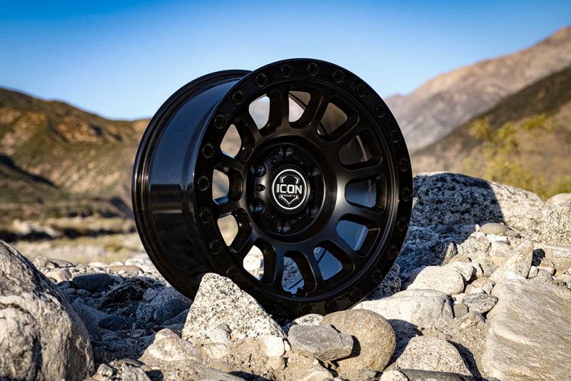 ICON Hulse 17 X 8.5 6 X 5.5 0mm Offset 4.75in BS Double Black - RV and Auto Parts