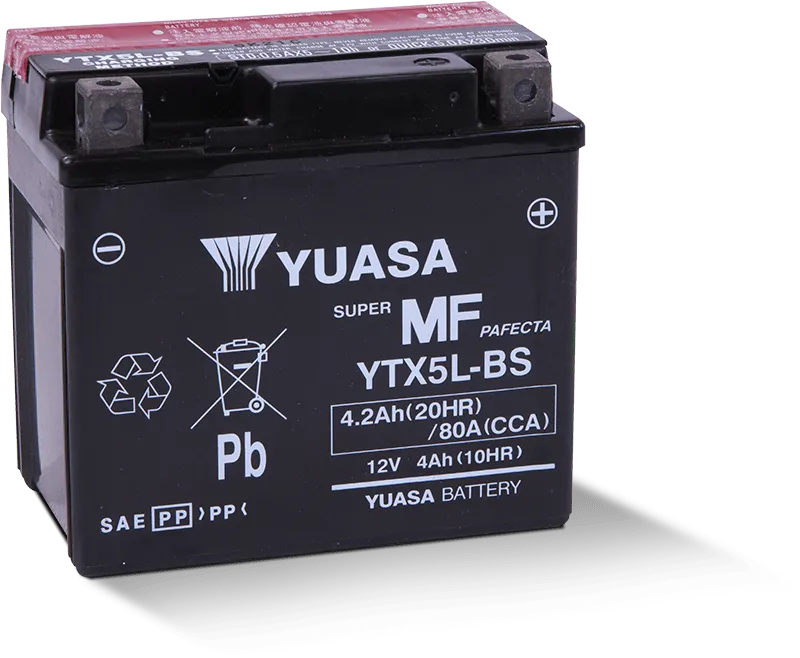 Yuasa YTX5L-BS Maintenance Free AGM 12 Volt Battery (Bottle Supplied) - RV and Auto Parts