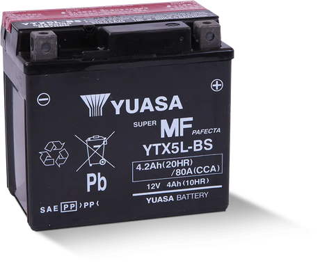 Yuasa YTX5L-BS Maintenance Free AGM 12 Volt Battery (Bottle Supplied) - RV and Auto Parts