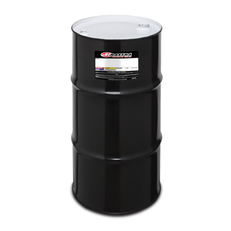 Maxima ATV Premium 4T 10w40 60 Liter black oil drum, designed for high-performance all-terrain vehicles.