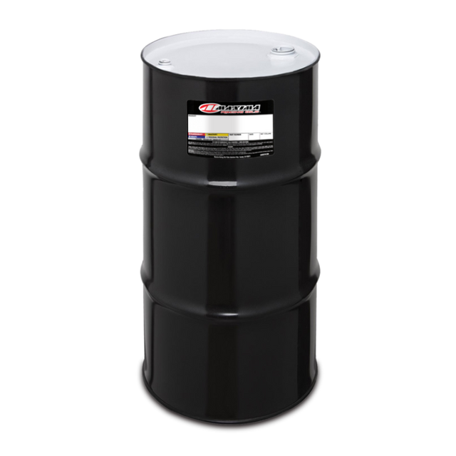 Maxima ATV Premium 4T 10w40 60 Liter black oil drum, designed for high-performance all-terrain vehicles.