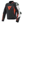 Dainese Super Speed 4 leather Jacket Perforated Matte Black/White/Fluorescent Red Size - 50 - Dainese