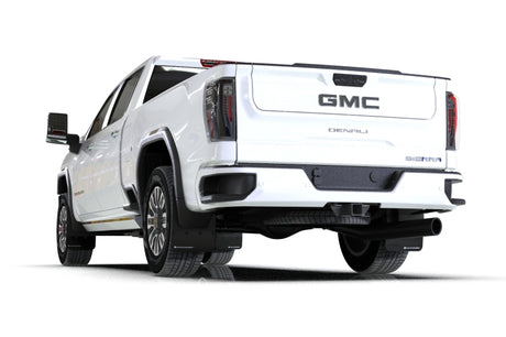 Rally Armor 20-24 GMC Sierra 2500/3500 HD Denali Black Mud Flap w/White Logo - Rally Armor