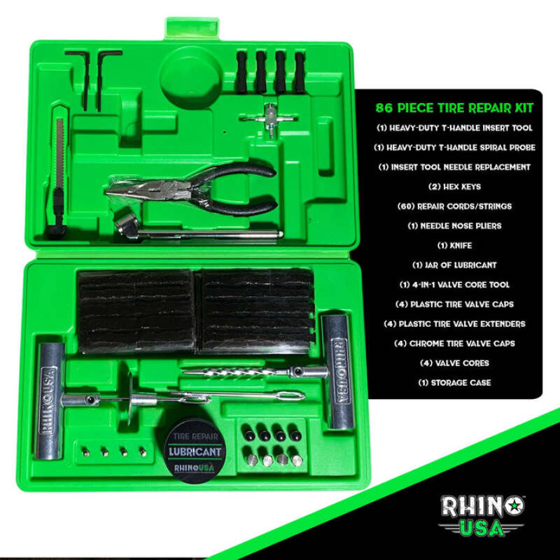 Rhino USA Tire Repair Plug Kit, 86 Pieces - Rhino USA