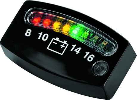 Kuryakyn LED Battery Gauge Universal Black - Kuryakyn