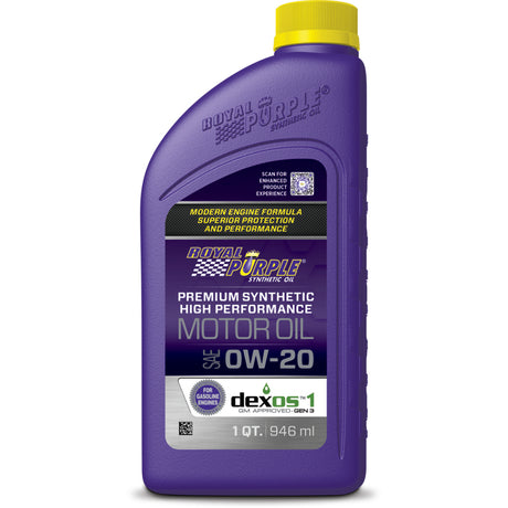 Royal Purple Premium Synthetic High Performance Multi-Grade 0W-20 Motor Oil - 1 Quart - RV and Auto Parts