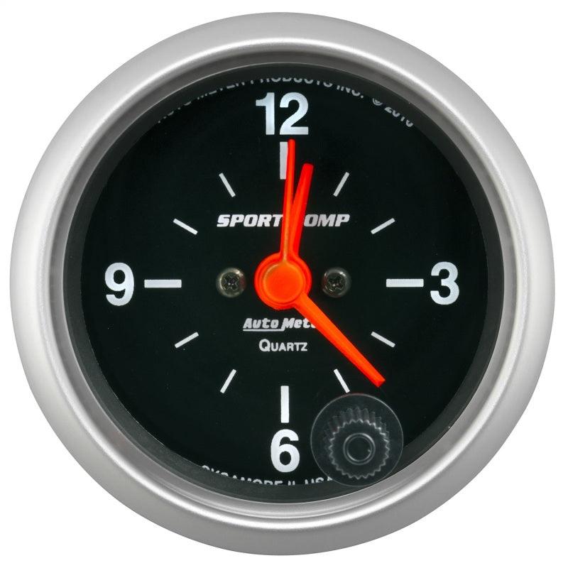 Autometer Sport-Comp 2-1/16in. 12 Hour Analog Clock Gauge - 3385