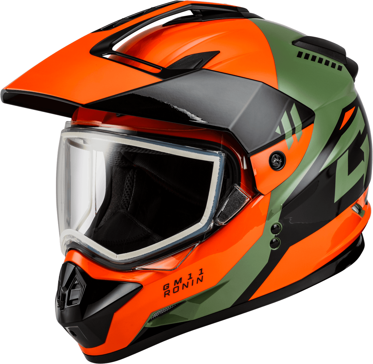 A11151188 Gmax Gm-11 Ronin Helmet Orange/Green/Black 2X - RV and Auto Parts