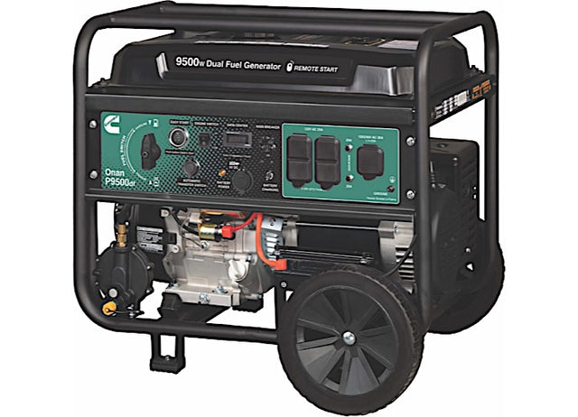 Cummins Onan P9500 DF dual fuel portable generator with remote start.