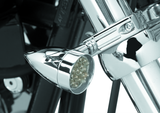 Bikers Choice Chrome Mini LED Turn Signals W/ 41 MM Clamp Universal Custom Pr - Bikers Choice