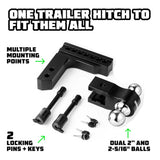 Rhino USA 6In Heavy Duty Drop Hitch - 2In (Black) - Rhino USA