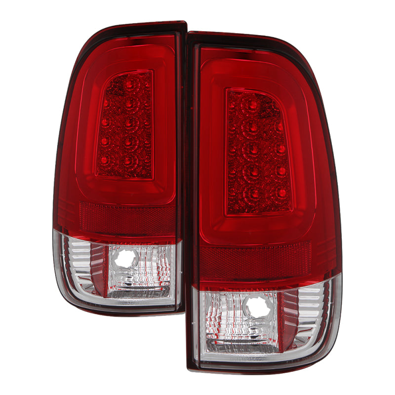 Spyder 97-03 Ford F150 Stylsd. F250 V3 Light Bar LED Tail Lights - Red/Clr ALT-YD-FF15097V3-LBLED-RC - 5084453