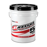 Maxima MTL-XL 2-cycle Transmission 75wt - 5 Gallon pale white container with black lid and red branding.