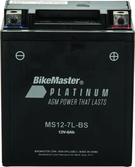 BikeMaster AGM Battery - MS12-7L-BS - RV and Auto Parts