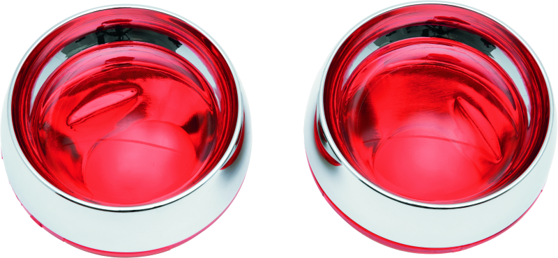 Kuryakyn Deep Dish Bezels With Red Lenses - Kuryakyn