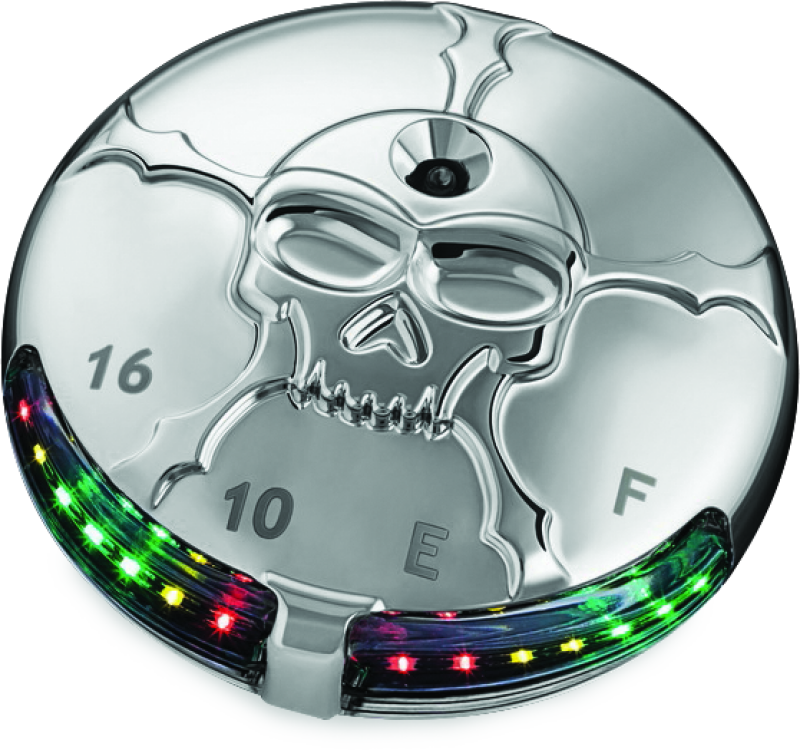 Kuryakyn Zombie Fuel & Battery Gauge Chrome - Kuryakyn