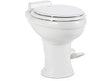 Dometic 302320081 Permanent Toilet with Pedal Flush Control, white, ceramic, elongated seat.