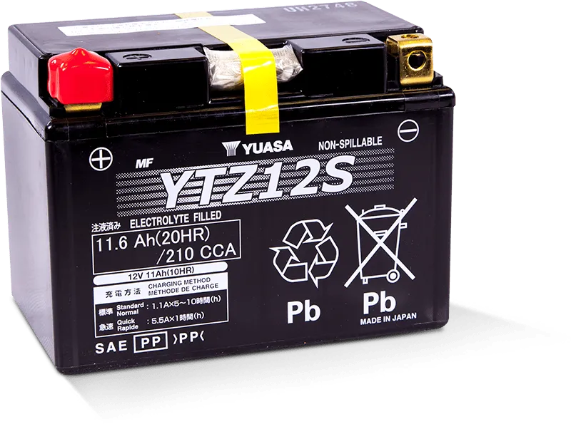 Yuasa YTZ12S Maintenance Free AGM 12 Volt Battery for RV, Automotive, Powersports, Off-road, Marine, Truck Accessories, Interior, Truck Bed, RV Parts, Apparel, Helmets, Racing, Riding, BMX.