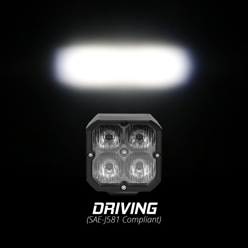 XK Glow Flush Mount XKchrome 20w LED Cube Light w/ RGB Accent Light Kit w/ Cntrlr- Driving Beam 2pc - XKGLOW