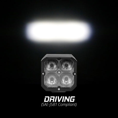 XK Glow Flush Mount XKchrome 20w LED Cube Light w/ RGB Accent Light Kit w/ Cntrlr- Driving Beam 2pc - XKGLOW