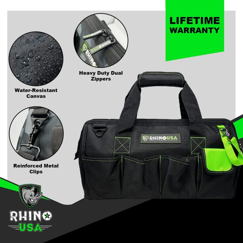 Rhino USA Heavy Duty Tool Bag (Black) - Rhino USA