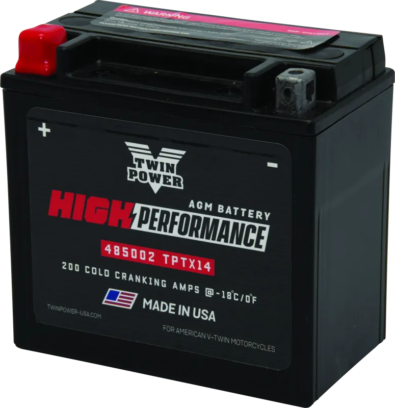 Twin Power YTX14 High Performance Battery Replaces H-D 65948-00 Made in USA - RV and Auto Parts