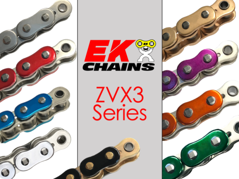 Vortex Racing EK 530 ZVX3 Rivet Master 150 Links- Metallic Red - Vortex Racing