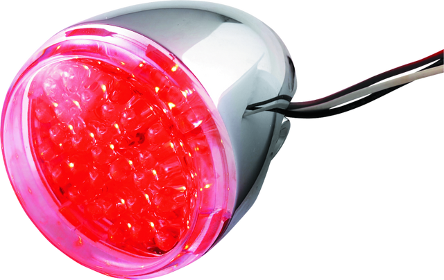 Bikers Choice Chrome LED Rear Billet Turn Signal Red Dual Circuit Clear Lens Universal Custom - Bikers Choice