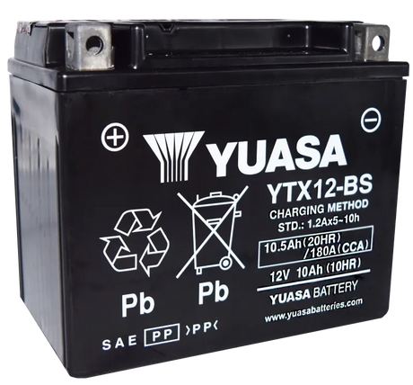 Yuasa YTX12-BS Maintenance Free AGM 12 Volt Battery (Bottle Supplied) - RV and Auto Parts