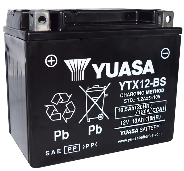 Yuasa YTX12-BS Maintenance Free AGM 12 Volt Battery (Bottle Supplied) - RV and Auto Parts