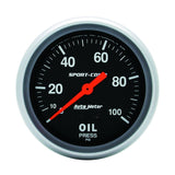 Autometer Sport-Comp 66.7mm 0-100 PSI, Mechanical Oil Pressure - 3421