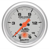 Autometer Ultra-Lite 2-1/16in 15PSI Stepper Motor Fuel Pressure Gauge - 4367