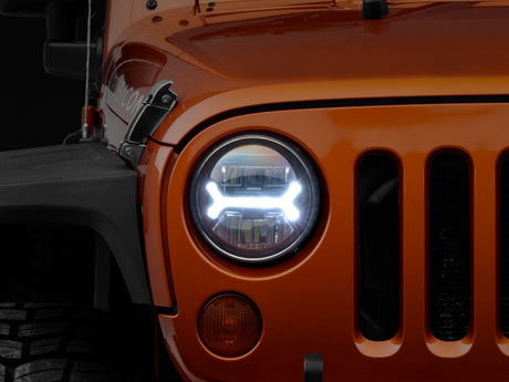 Raxiom 07-18 Jeep Wrangler JK LED Halo Headlights- Black Housing (Clear Lens) - J123773