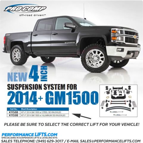 Pro Comp 4-Inch Suspension Lift Kit for 2009-2014 Ram 1500