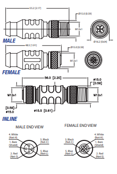 IT-CM-CF Maretron Termination Resistor Micro In-Line