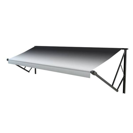 19-foot black and white Lippert Comp Awnroll providing ample shade and modern appeal, ideal for RV, automotive, powersports, off-road, marine, exterior, truck accessories, interior, truck bed, RV parts, Outdoor Living, Inside RV, RV Parts Shop, Exterior Parts & Accessories, RV Sun and Shade Solutions Awnings and Parts for Ultimate Comfort, AVADA - Best Sellers