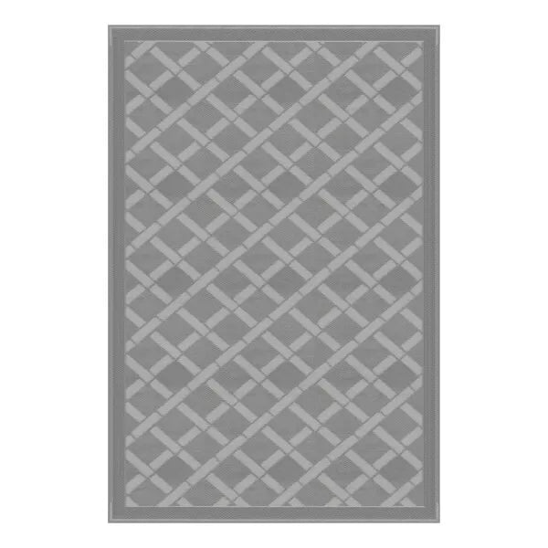 Lippert All Weather 6'X9' Grey Patio Mat - Durable, weather-resistant for outdoor use.