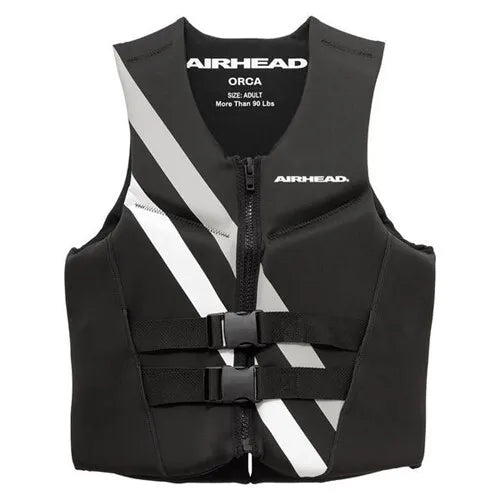 Airhead Neolite Orca M 10075-09-B-BK life jacket, black, durable Neolite construction, sleek design, versatile for water sports.