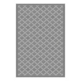 Lippert All Weather 8'X12' Grey Patio Mat with durable lattice design for outdoor use.