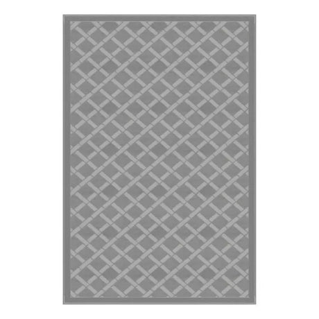 Lippert All Weather 8'X12' Grey Patio Mat with durable lattice design for outdoor use.