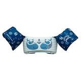 10000-02-306 Airhead Otter Elite Ch Life V Maritime, nautical-themed life vest with maritime prints, blue and white color, featuring cartoon otters and anchor design.