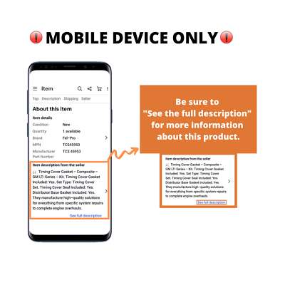 Mobile device displaying product details of BX1145 Blue Ox Bsplt for 2020-2021 Jeep Gladiator with a callout to see the full description for more information