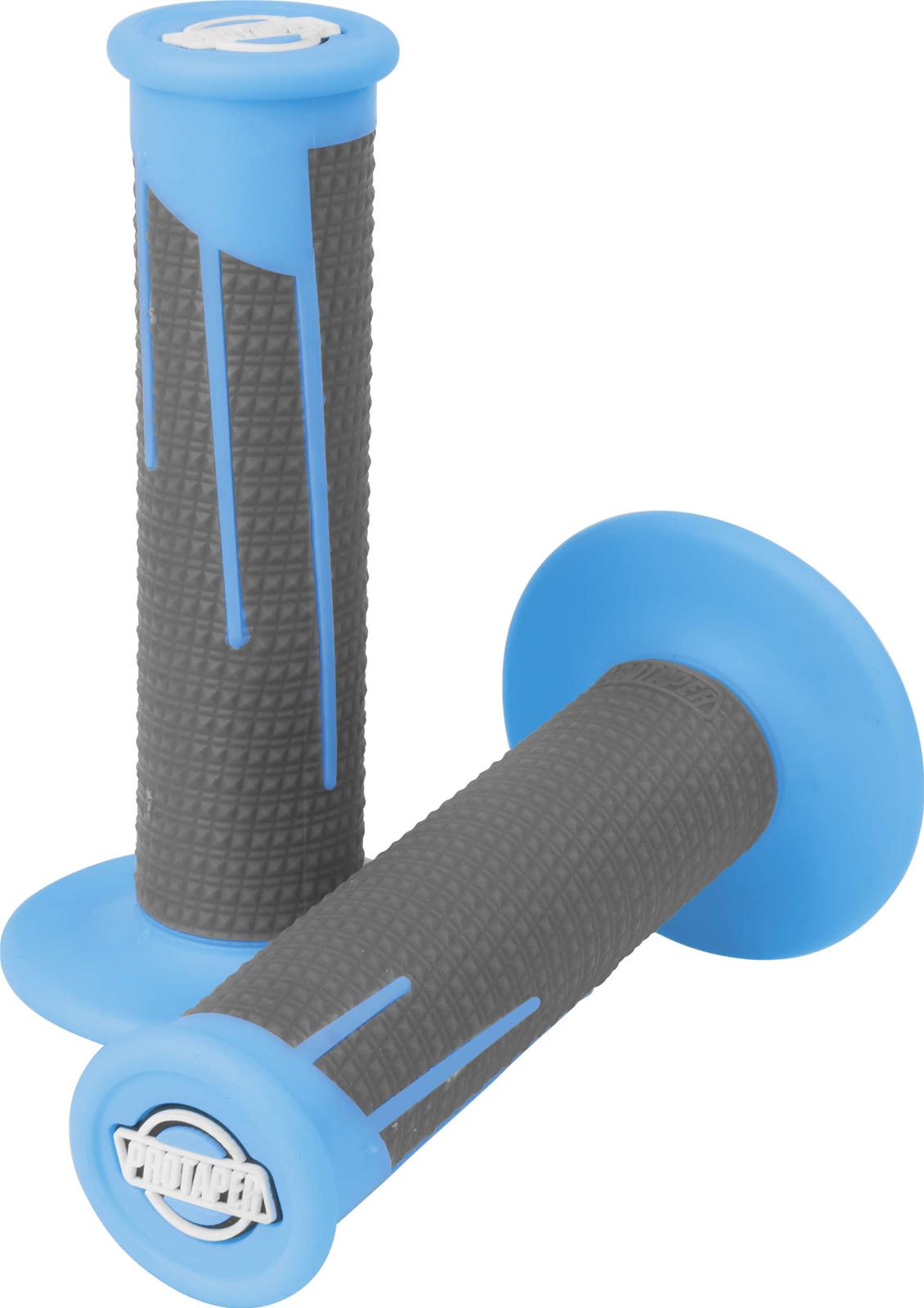 ProTaper Full Diamond Clamp-On Grips - Neon Blue/Dark Gray - 021685