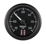 Autometer Stack 52mm -30INHG to +30 PSI (Incl T-Fitting) Pro Step Motor Boost Press Gauge - Classic - ST3312C