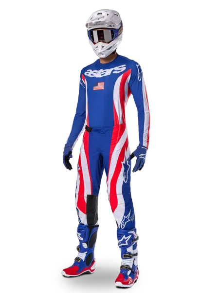 Techstar Union Limited Edition Pants Bright Red/Dark Blue/White Alpinestars 